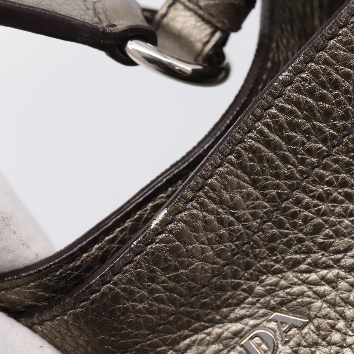 PRADA Shoulder Bag Leather Silver BR3353 Auth am12759V