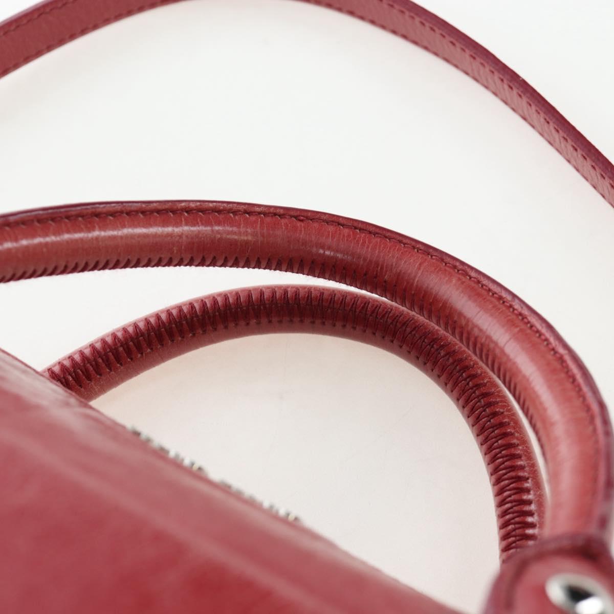 Miu Miu Side Ribbon Hand Bag Leather 2way Pink Silver RT0438 Auth am12761V