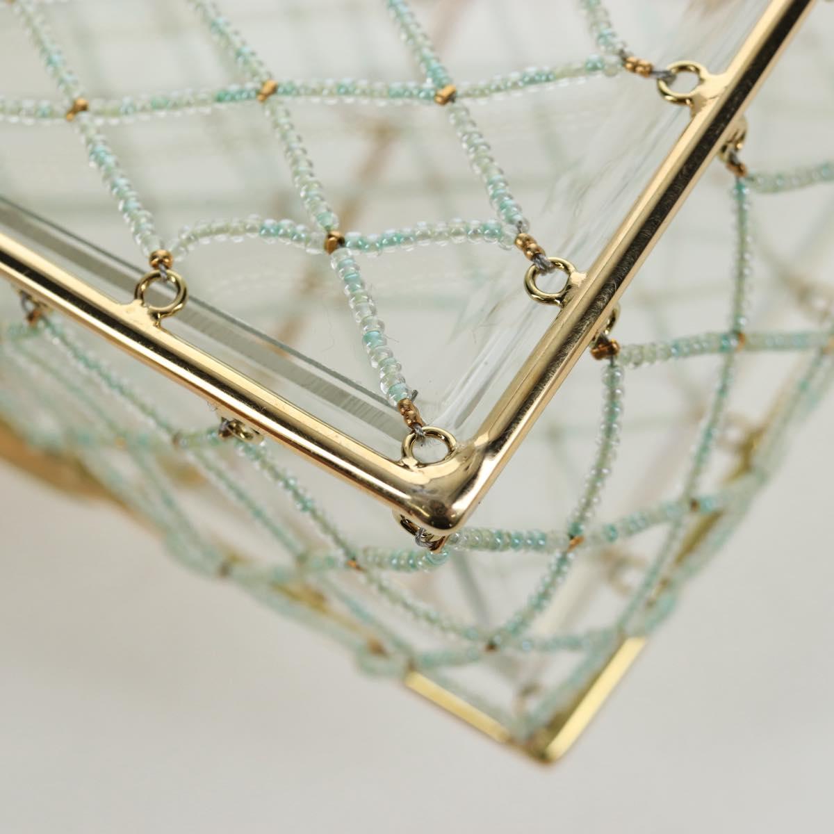 CHANEL Matelasse Turn Lock Hand Bag Metal Plastic Beads Gold CC Auth am12768SM
