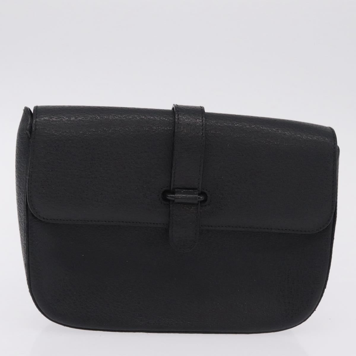 GUCCI Micro GG Clutch Bag Hand Bag Leather 3 Set Black Beige Auth am12787