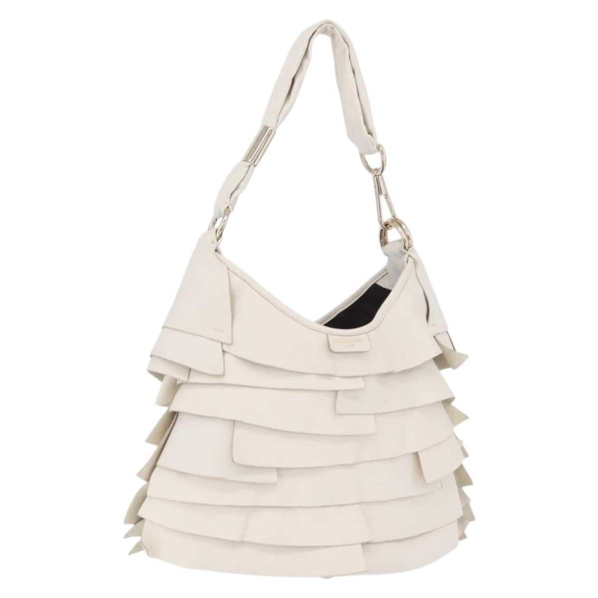 Saint Laurent Saint Tropez Shoulder Bag Leather White 122245 Auth am12788V