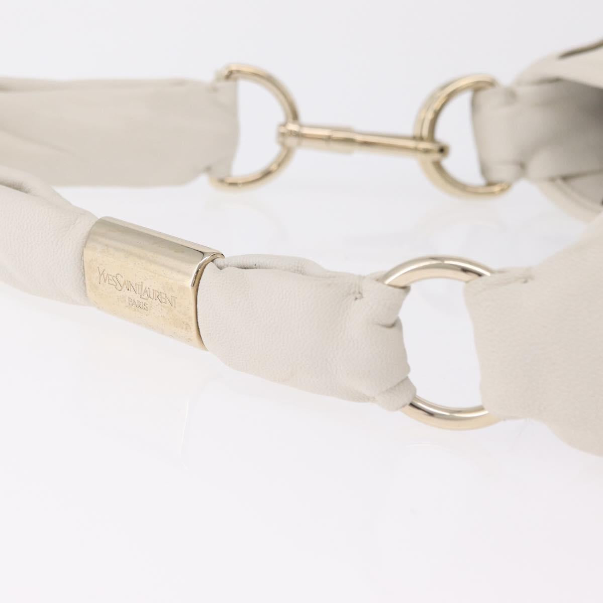 Saint Laurent Saint Tropez Shoulder Bag Leather White 122245 Auth am12788V