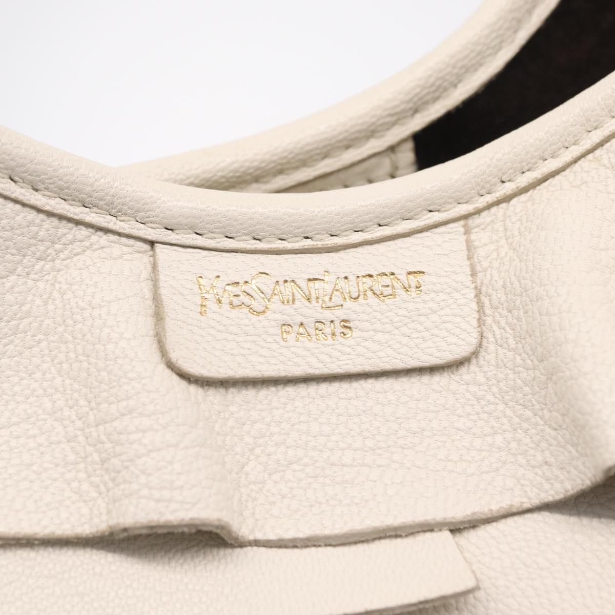 Saint Laurent Saint Tropez Shoulder Bag Leather White 122245 Auth am12788V