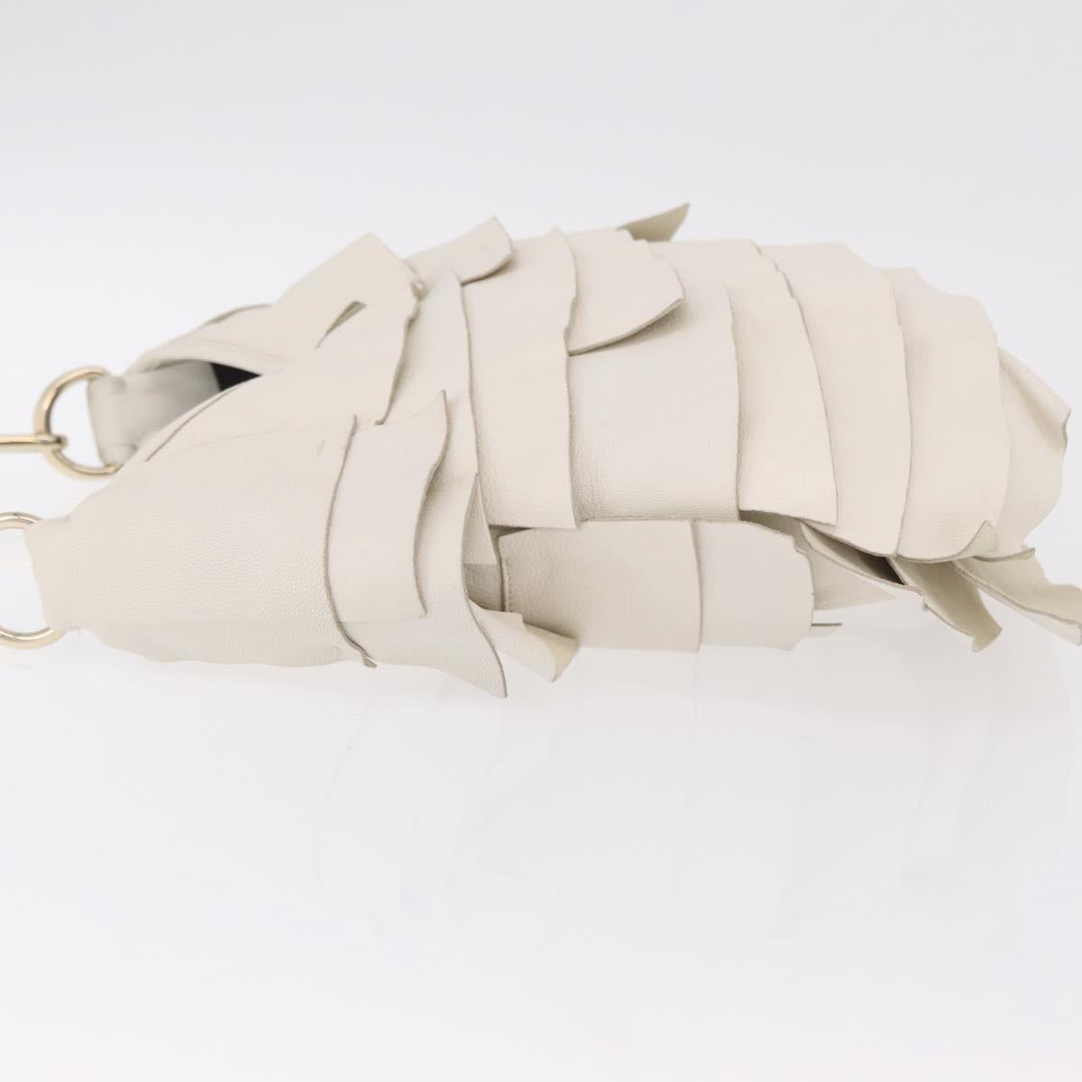 Saint Laurent Saint Tropez Shoulder Bag Leather White 122245 Auth am12788V