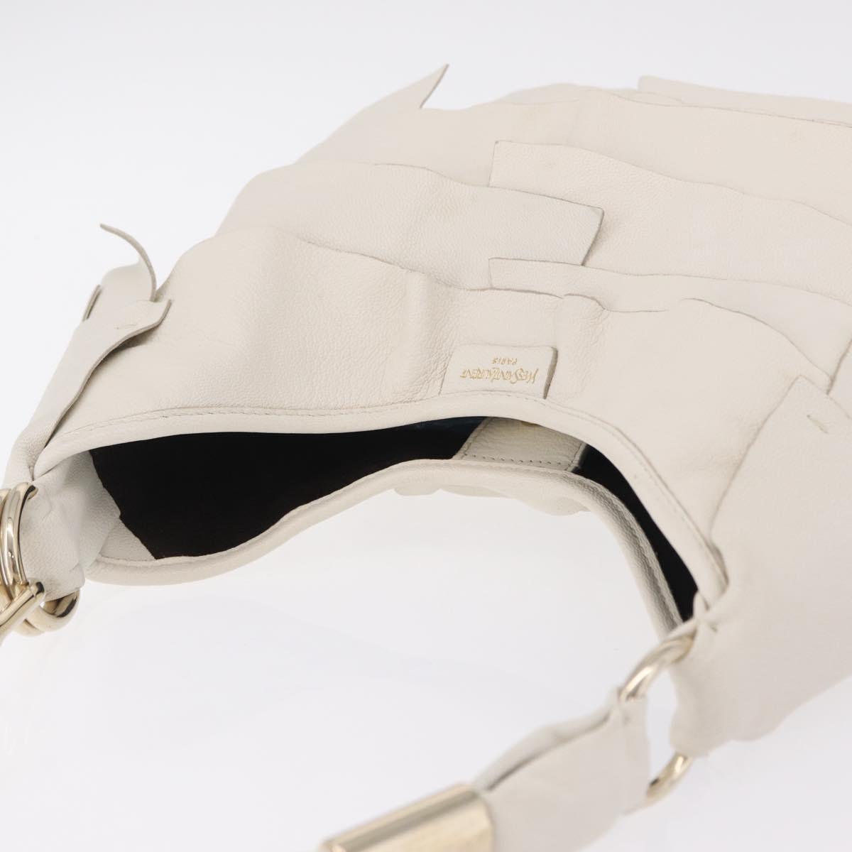 Saint Laurent Saint Tropez Shoulder Bag Leather White 122245 Auth am12788V