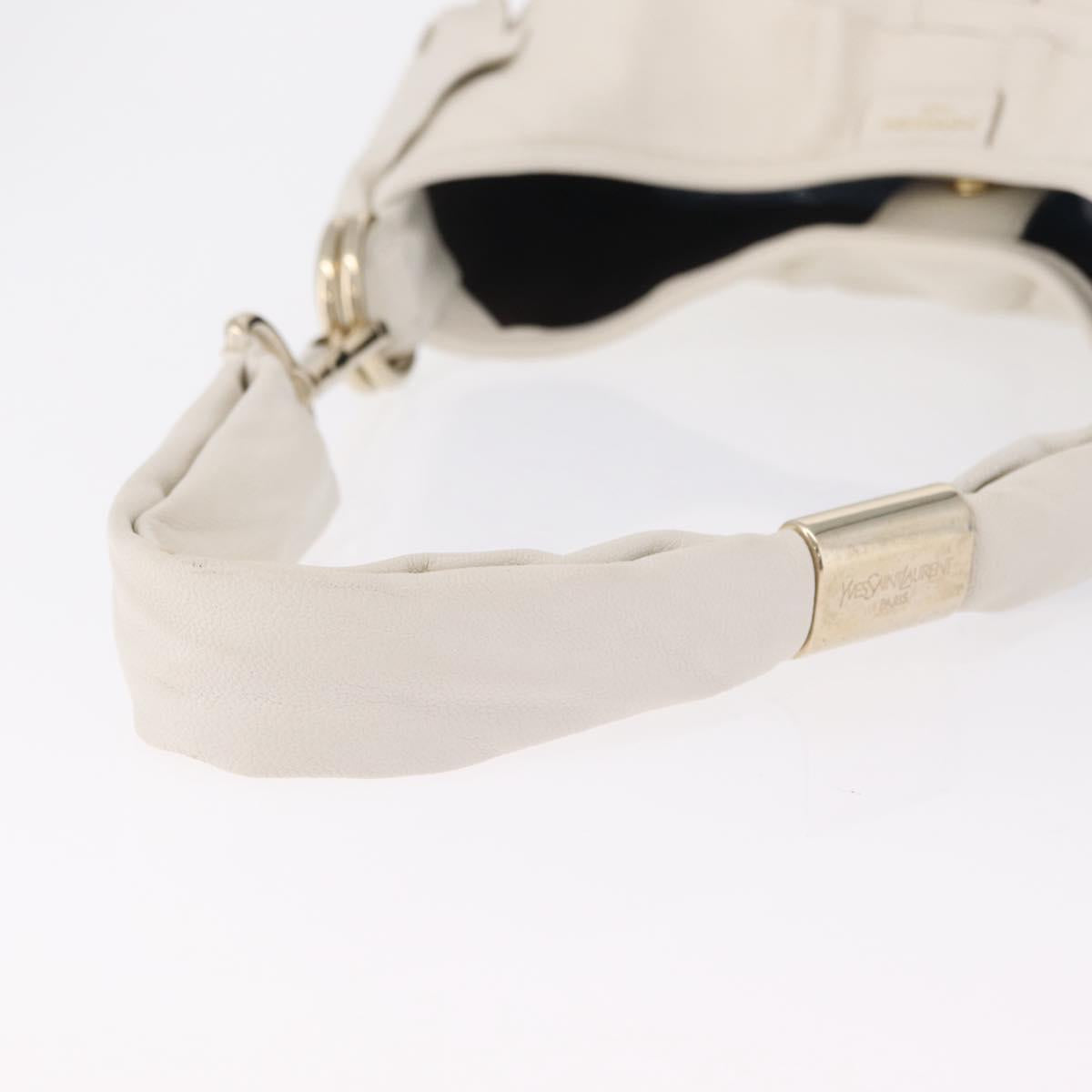 Saint Laurent Saint Tropez Shoulder Bag Leather White 122245 Auth am12788V