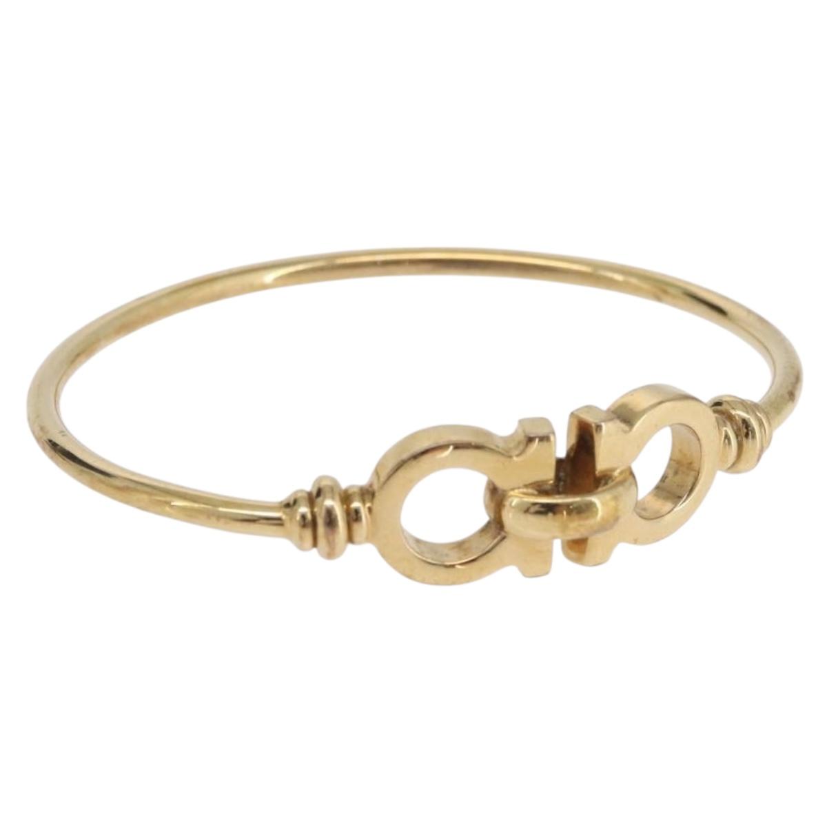 Salvatore Ferragamo Gancini Bangle Bracelet Metal Gold Auth am12794M