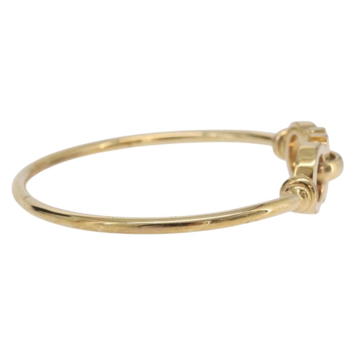 Salvatore Ferragamo Gancini Bangle Bracelet Metal Gold Auth am12794M