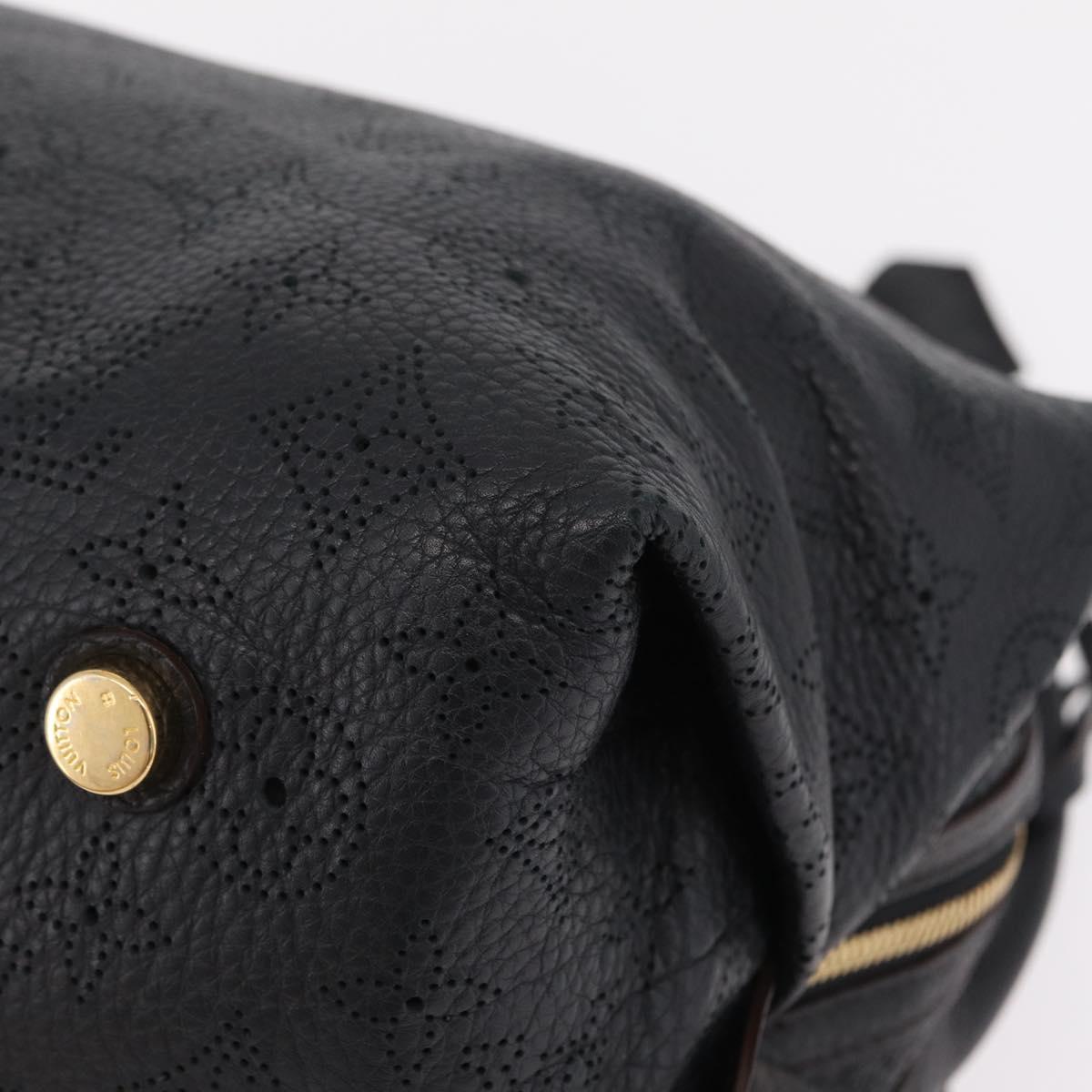 LOUIS VUITTON Mahina Galatea PM Shoulder Bag Leather Black M93814 Auth am12810V