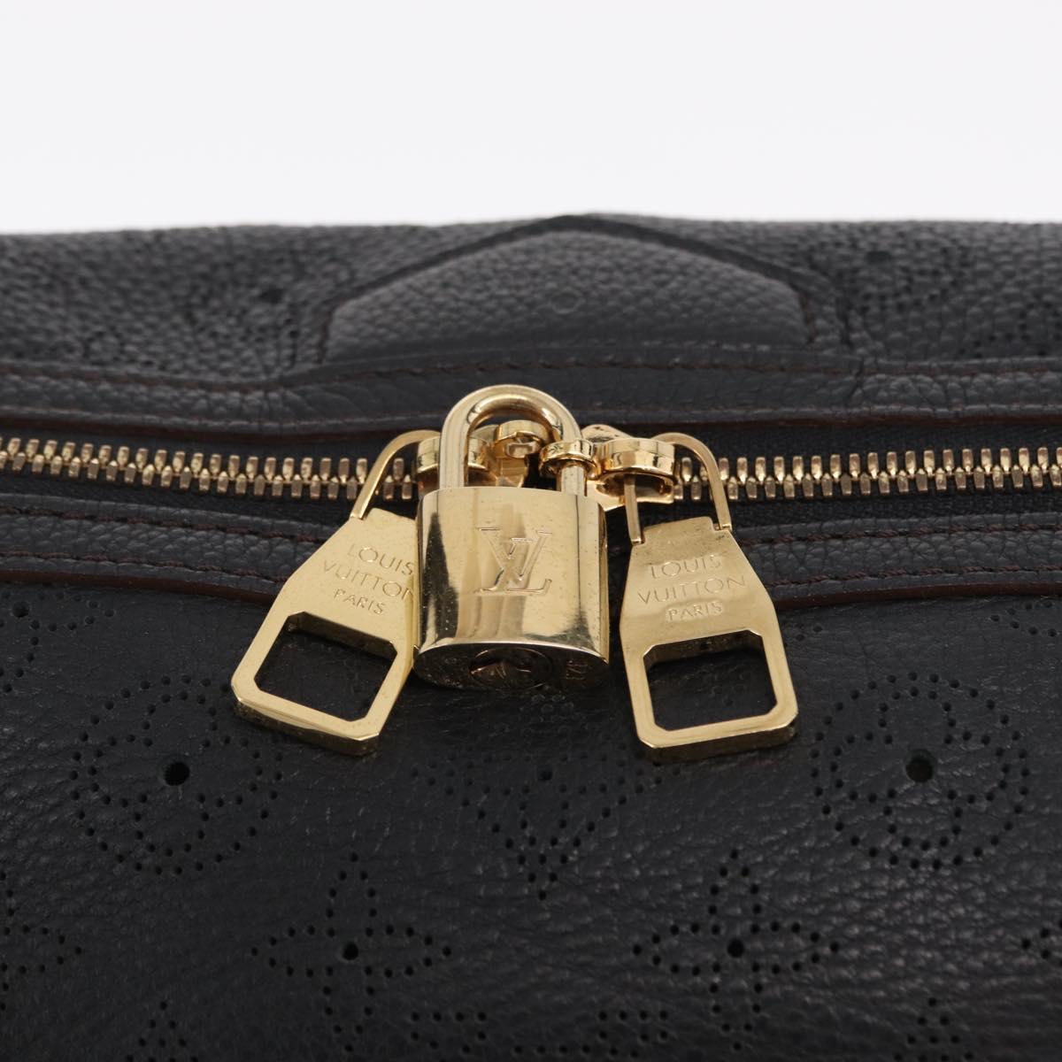 LOUIS VUITTON Mahina Galatea PM Shoulder Bag Leather Black M93814 Auth am12810V