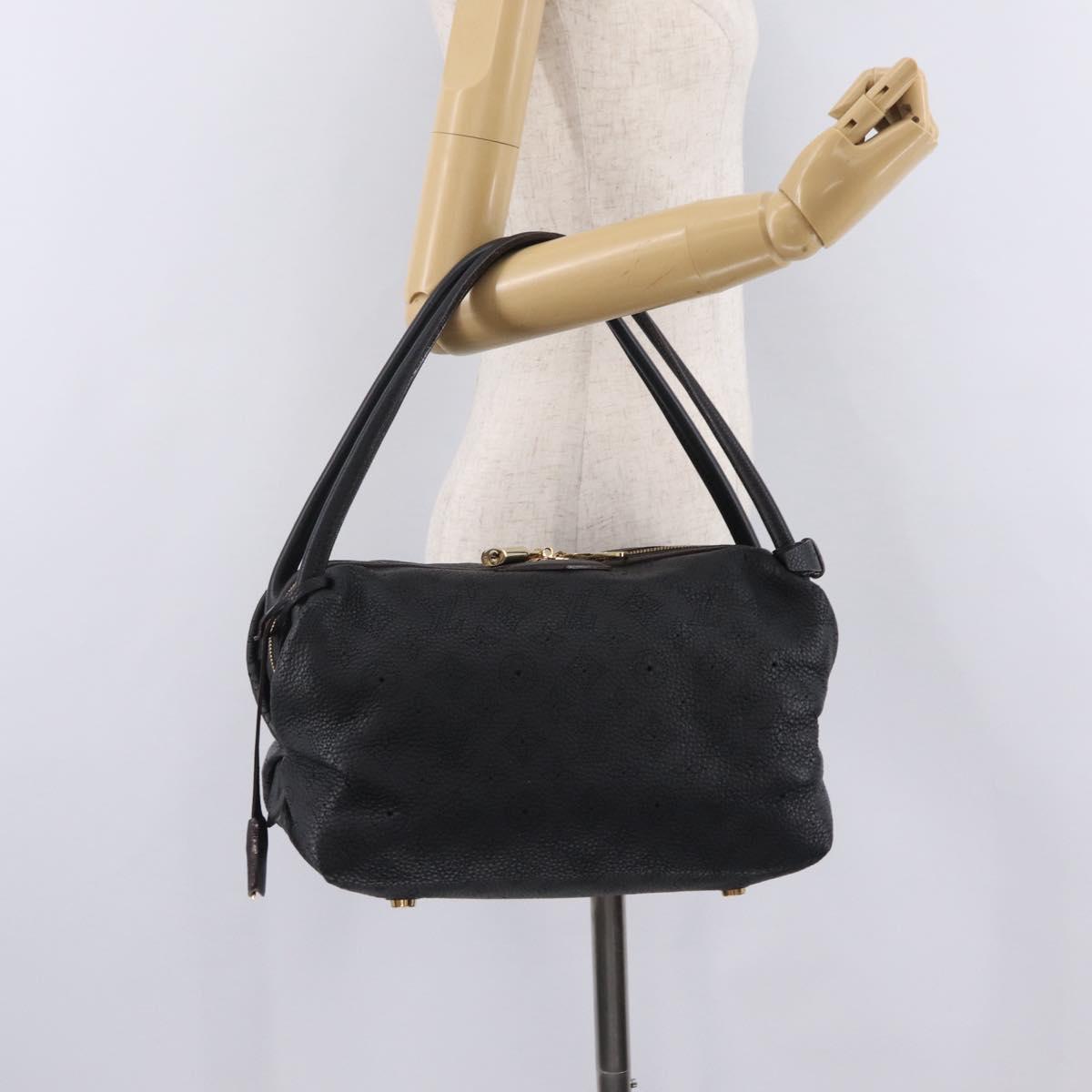 LOUIS VUITTON Mahina Galatea PM Shoulder Bag Leather Black M93814 Auth am12810V
