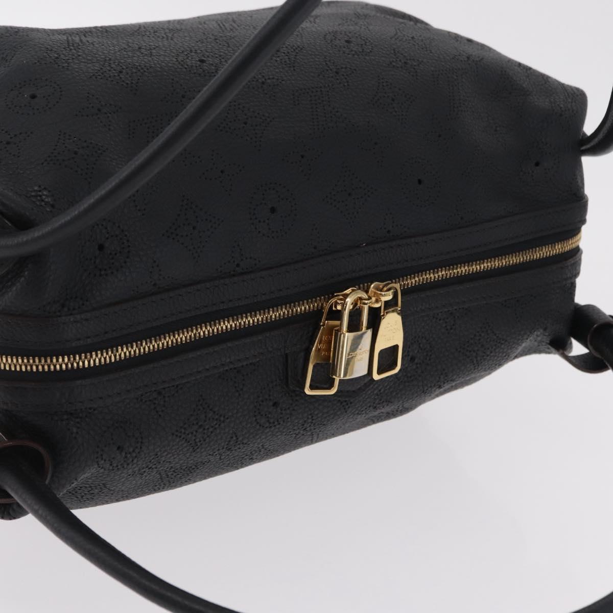 LOUIS VUITTON Mahina Galatea PM Shoulder Bag Leather Black M93814 Auth am12810V