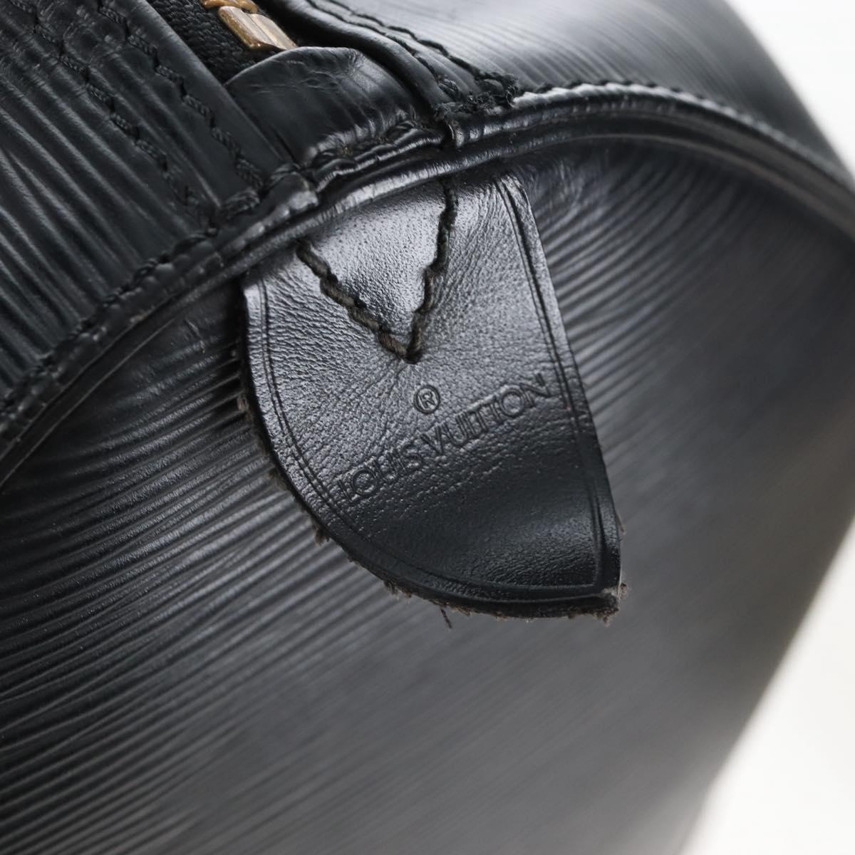 LOUIS VUITTON Epi Keepall 50 Boston Bag Noir M42962 LV Auth am12811V