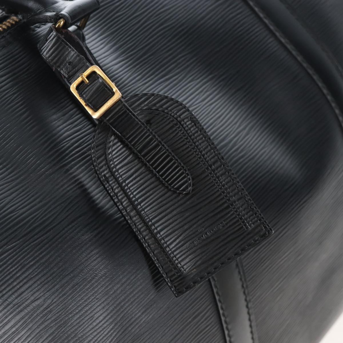 LOUIS VUITTON Epi Keepall 50 Boston Bag Noir M42962 LV Auth am12811V