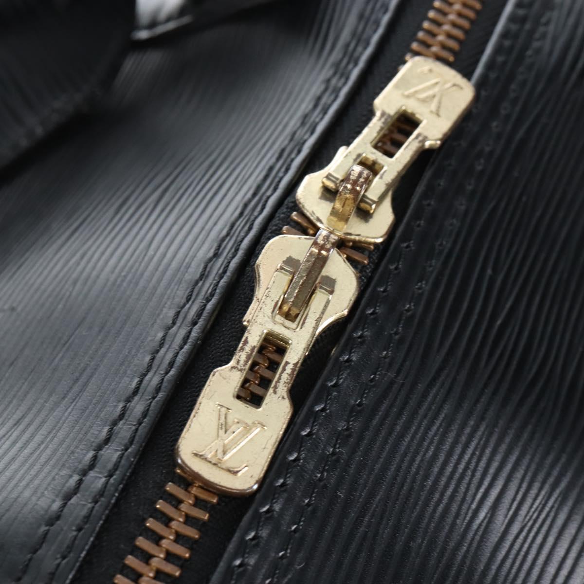 LOUIS VUITTON Epi Keepall 50 Boston Bag Noir M42962 LV Auth am12811V