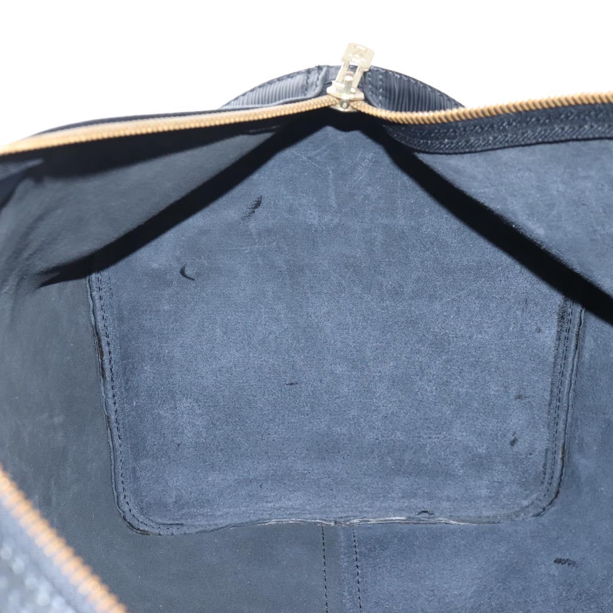 LOUIS VUITTON Epi Keepall 50 Boston Bag Noir M42962 LV Auth am12811V