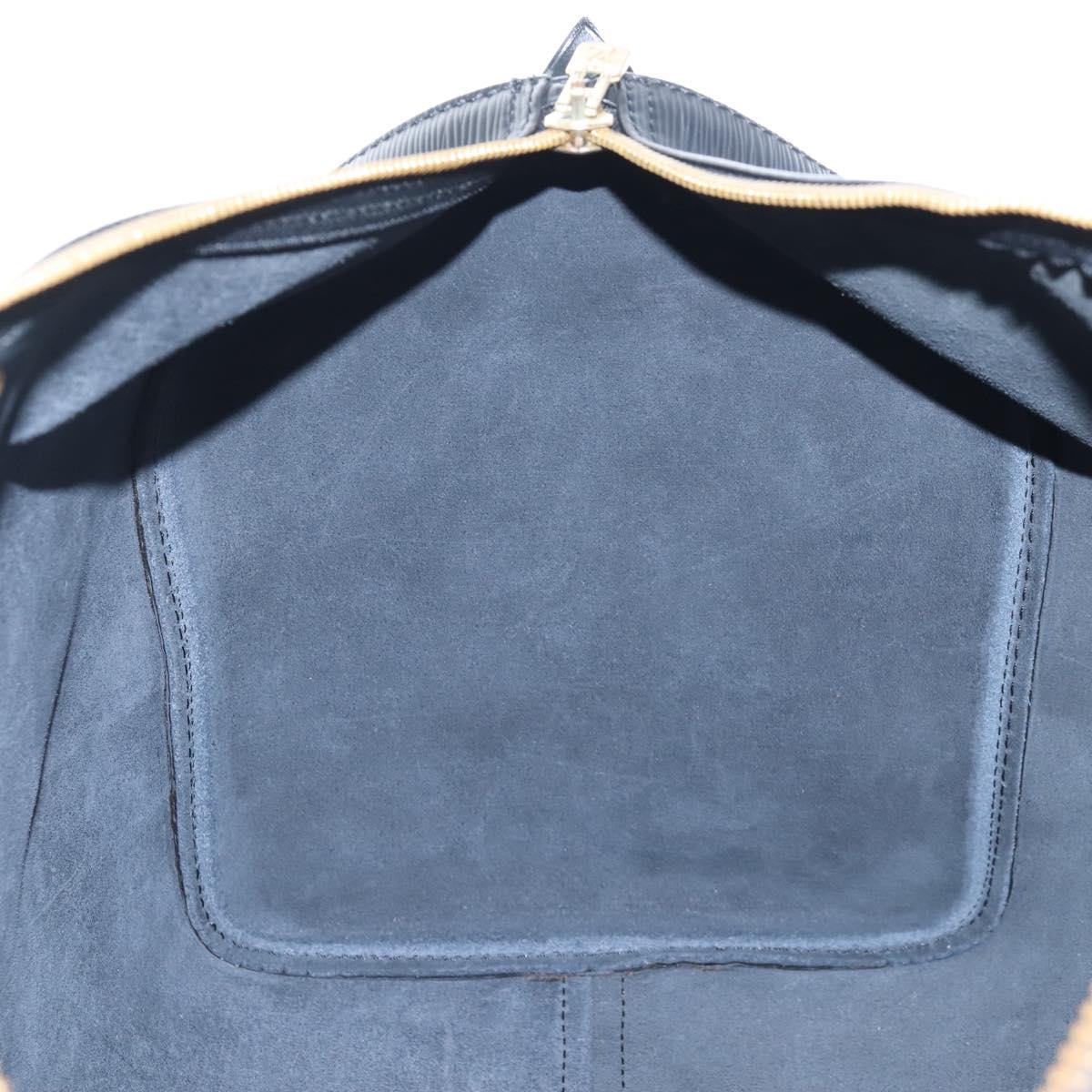 LOUIS VUITTON Epi Keepall 50 Boston Bag Noir M42962 LV Auth am12811V
