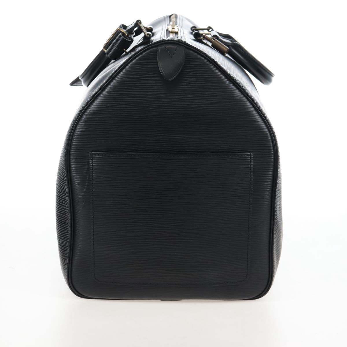 LOUIS VUITTON Epi Keepall 50 Boston Bag Noir M42962 LV Auth am12811V
