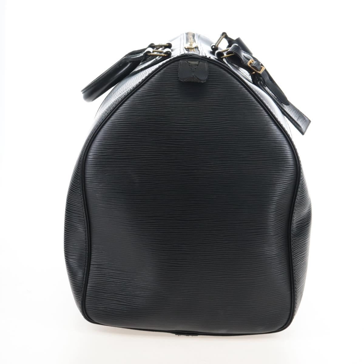 LOUIS VUITTON Epi Keepall 50 Boston Bag Noir M42962 LV Auth am12811V