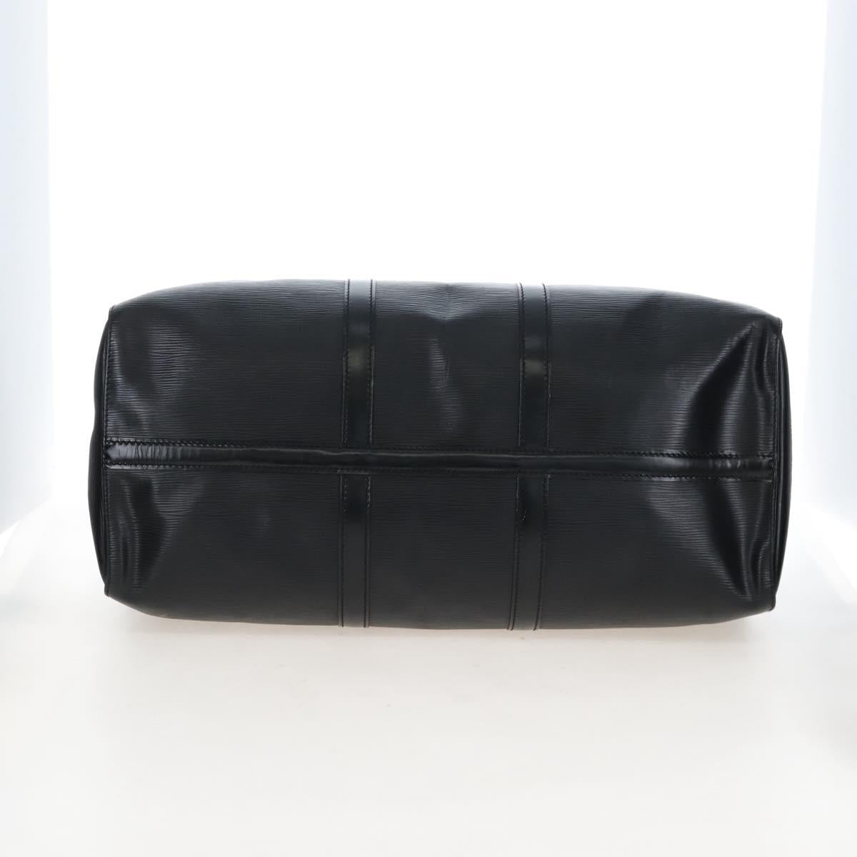LOUIS VUITTON Epi Keepall 50 Boston Bag Noir M42962 LV Auth am12811V