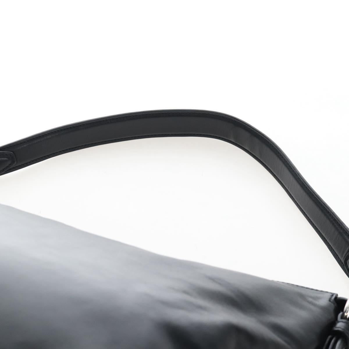 PRADA Shoulder Bag Leather Black Silver Auth am12823SAM