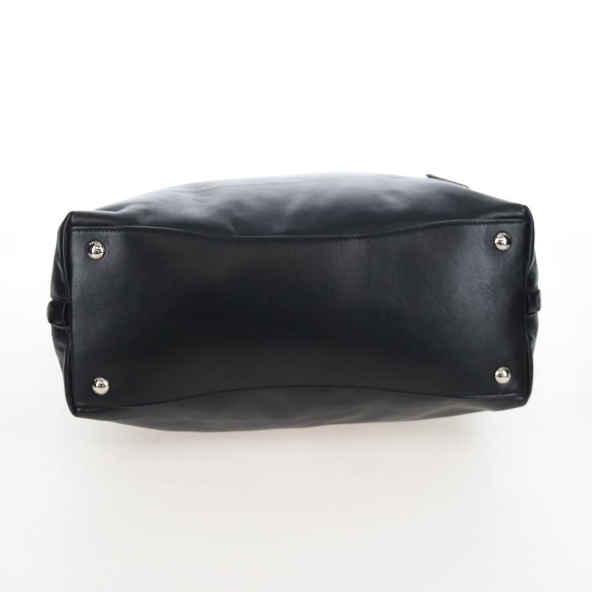 PRADA Shoulder Bag Leather Black Silver Auth am12823SAM