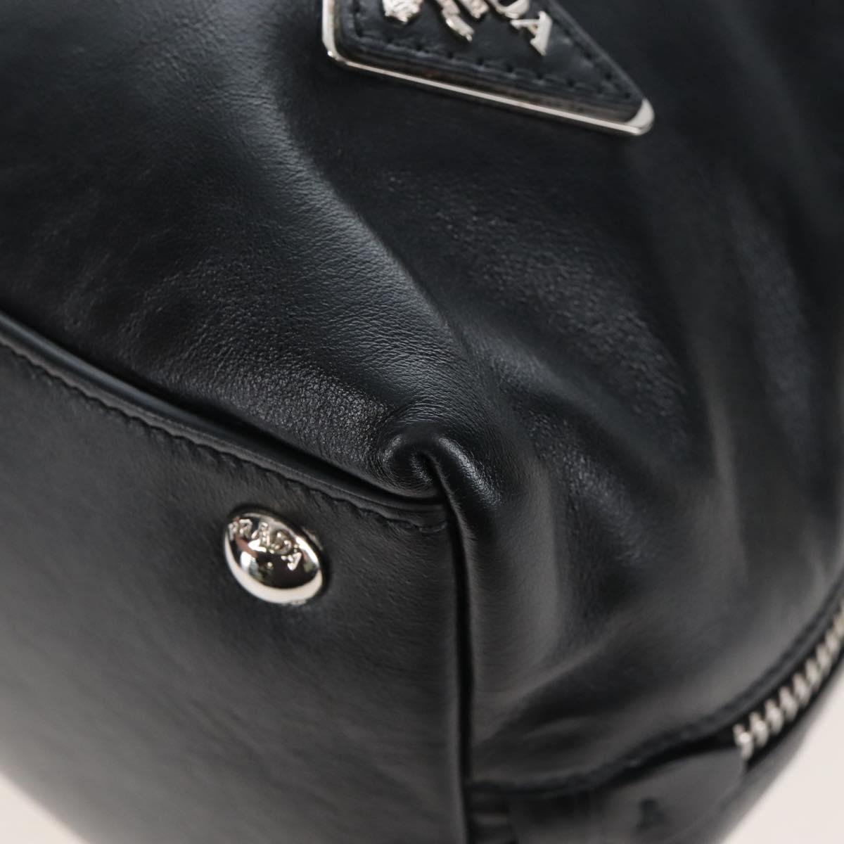 PRADA Shoulder Bag Leather Black Silver Auth am12823SAM