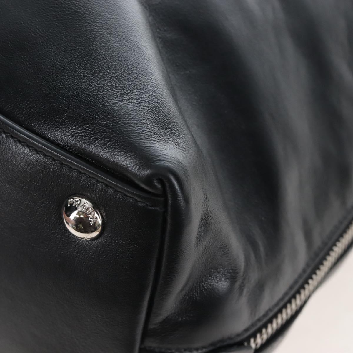 PRADA Shoulder Bag Leather Black Silver Auth am12823SAM