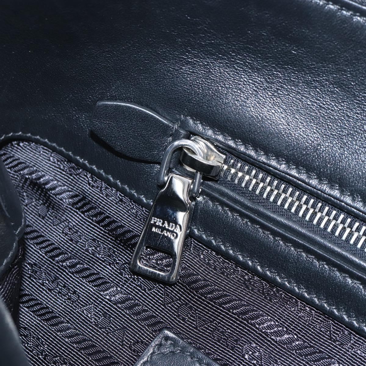 PRADA Shoulder Bag Leather Black Silver Auth am12823SAM