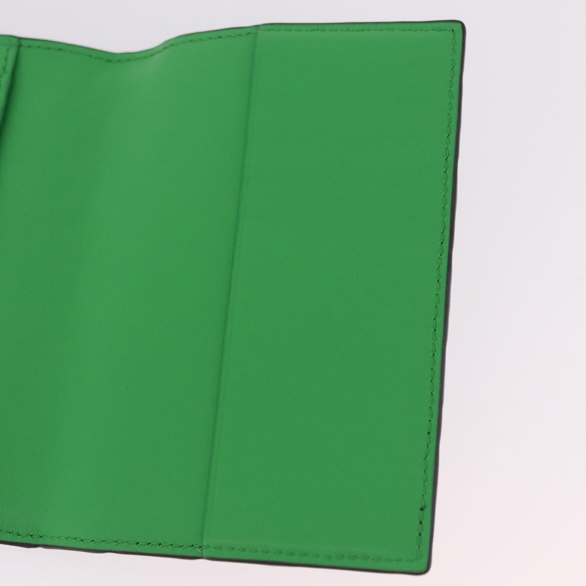 Bottega Veneta INTRECCIATO Passport Case Leather Black Green Auth am12830M