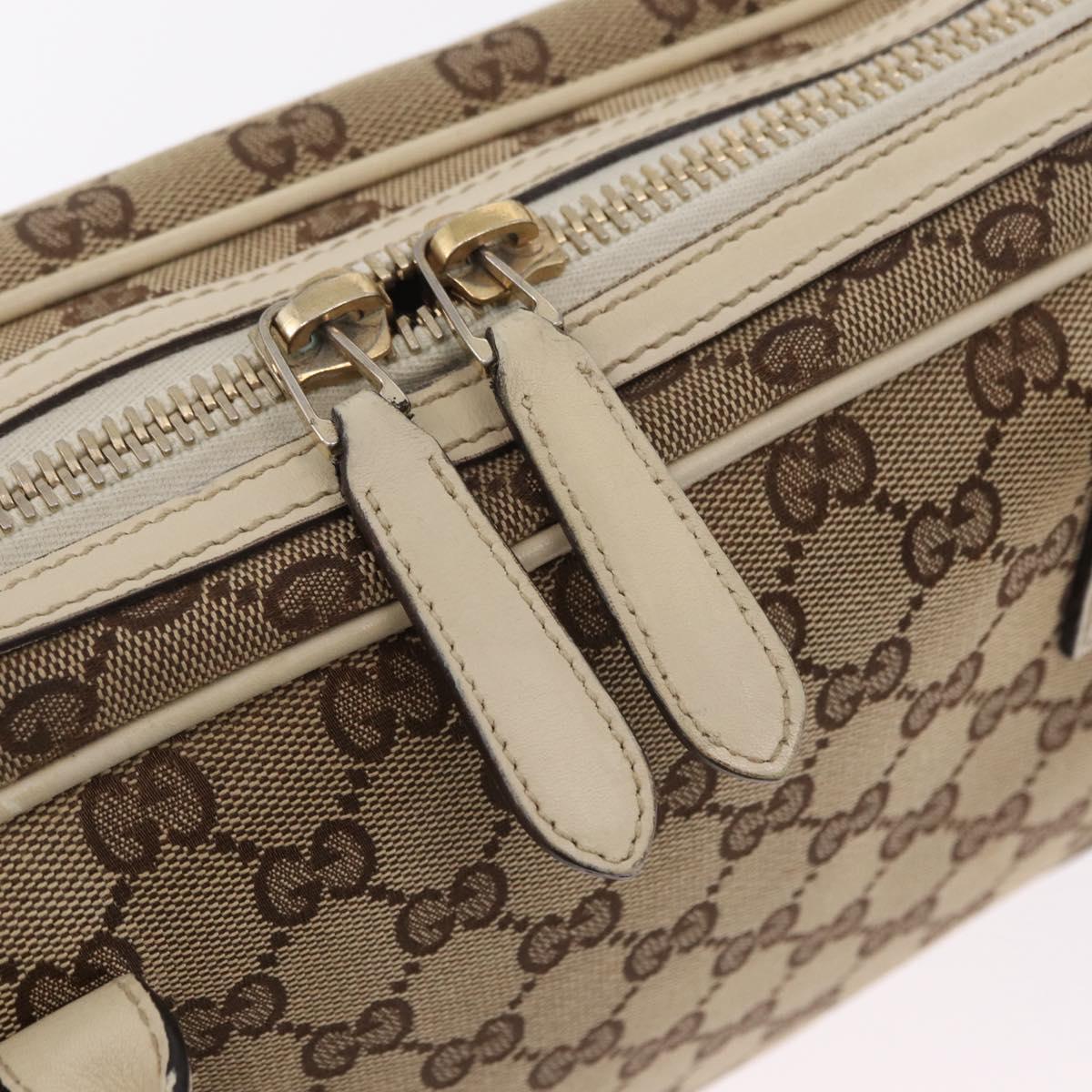 GUCCI GG Canvas Newbrit Tote Bag Beige Gold Tone 169971 Auth am12832V