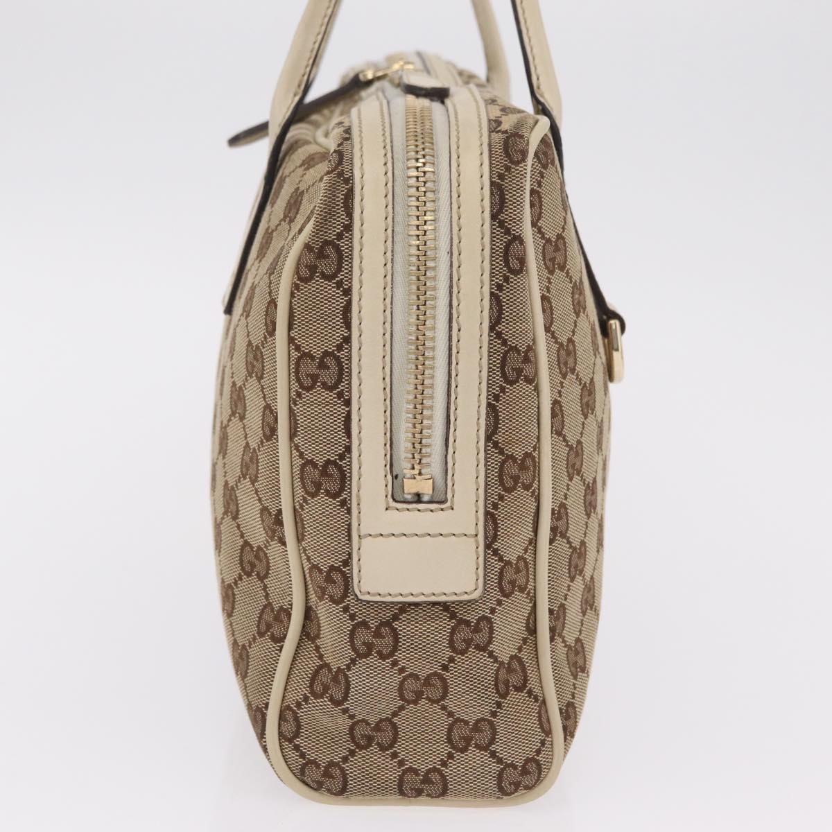 GUCCI GG Canvas Newbrit Tote Bag Beige Gold Tone 169971 Auth am12832V