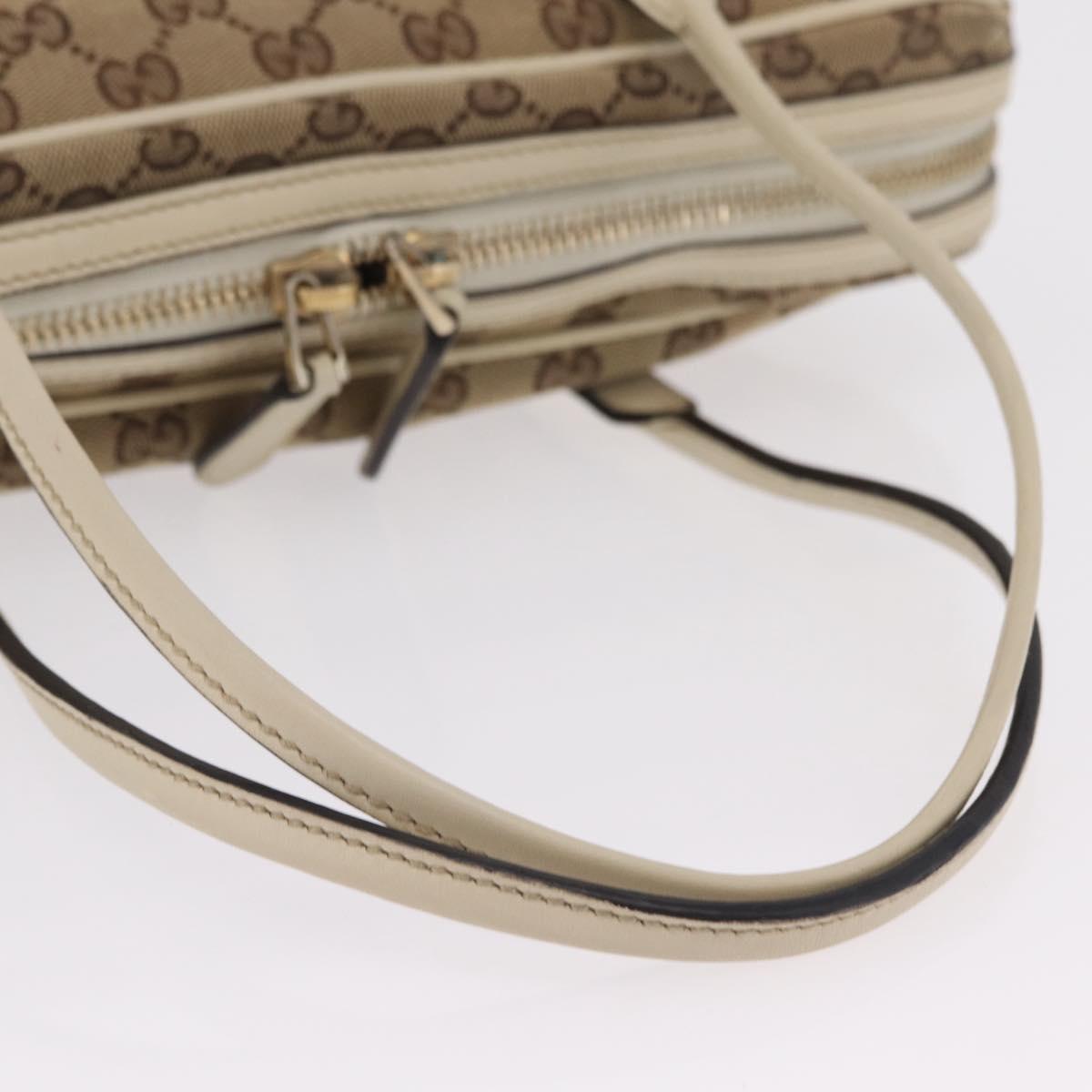 GUCCI GG Canvas Newbrit Tote Bag Beige Gold Tone 169971 Auth am12832V