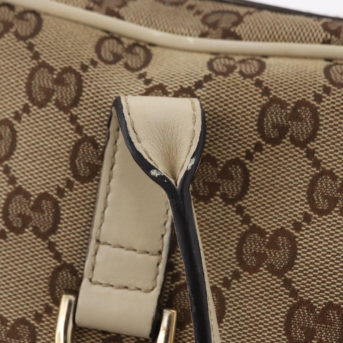 GUCCI GG Canvas Newbrit Tote Bag Beige Gold Tone 169971 Auth am12832V