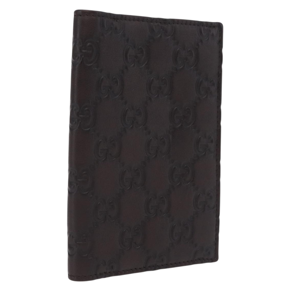GUCCI GuccissimaGG Passport Case Leather Brown 154694 Auth am12836M