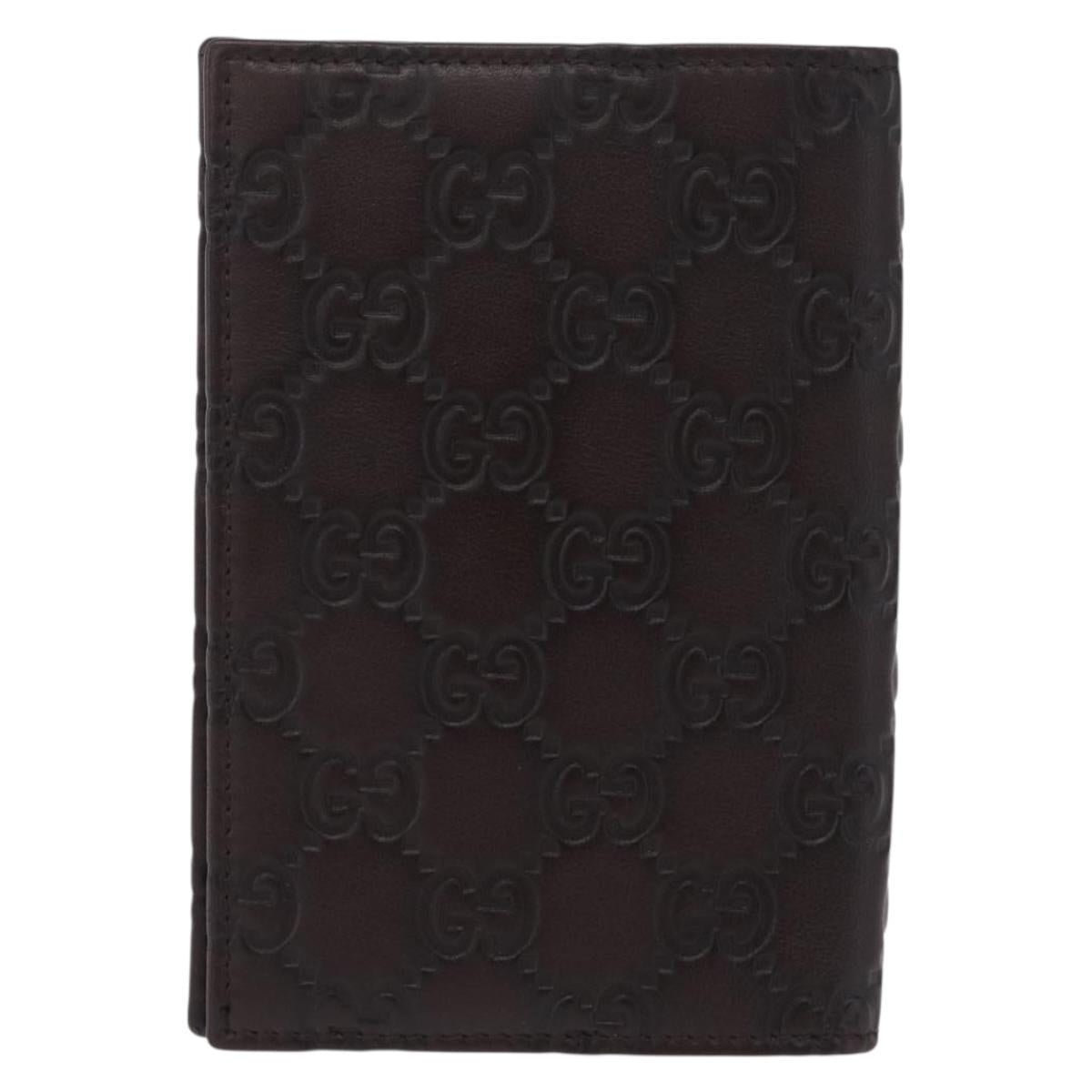 GUCCI GuccissimaGG Passport Case Leather Brown 154694 Auth am12836M