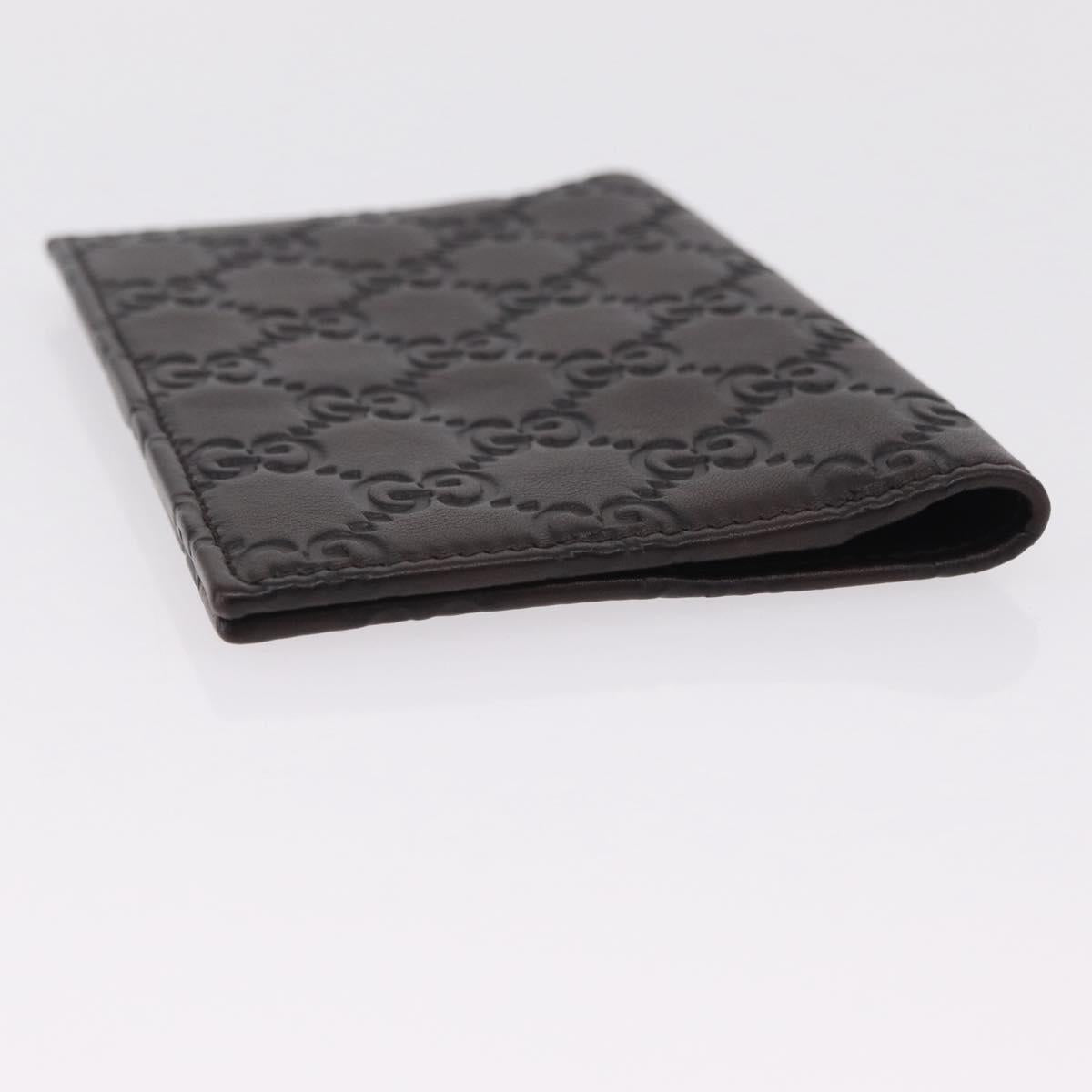 GUCCI GuccissimaGG Passport Case Leather Brown 154694 Auth am12836M