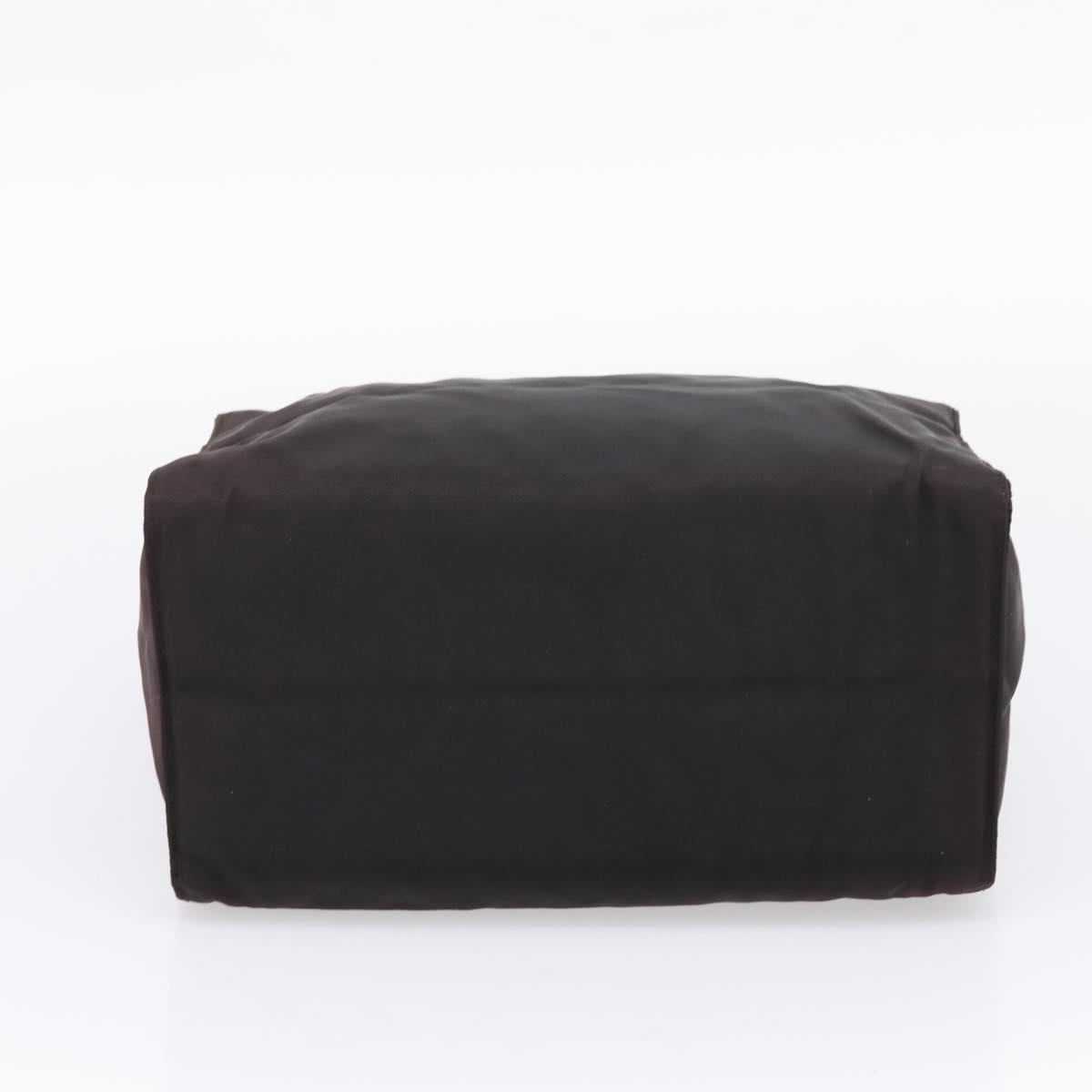 PRADA Metal Handle Hand Bag Nylon Black Auth am12838A