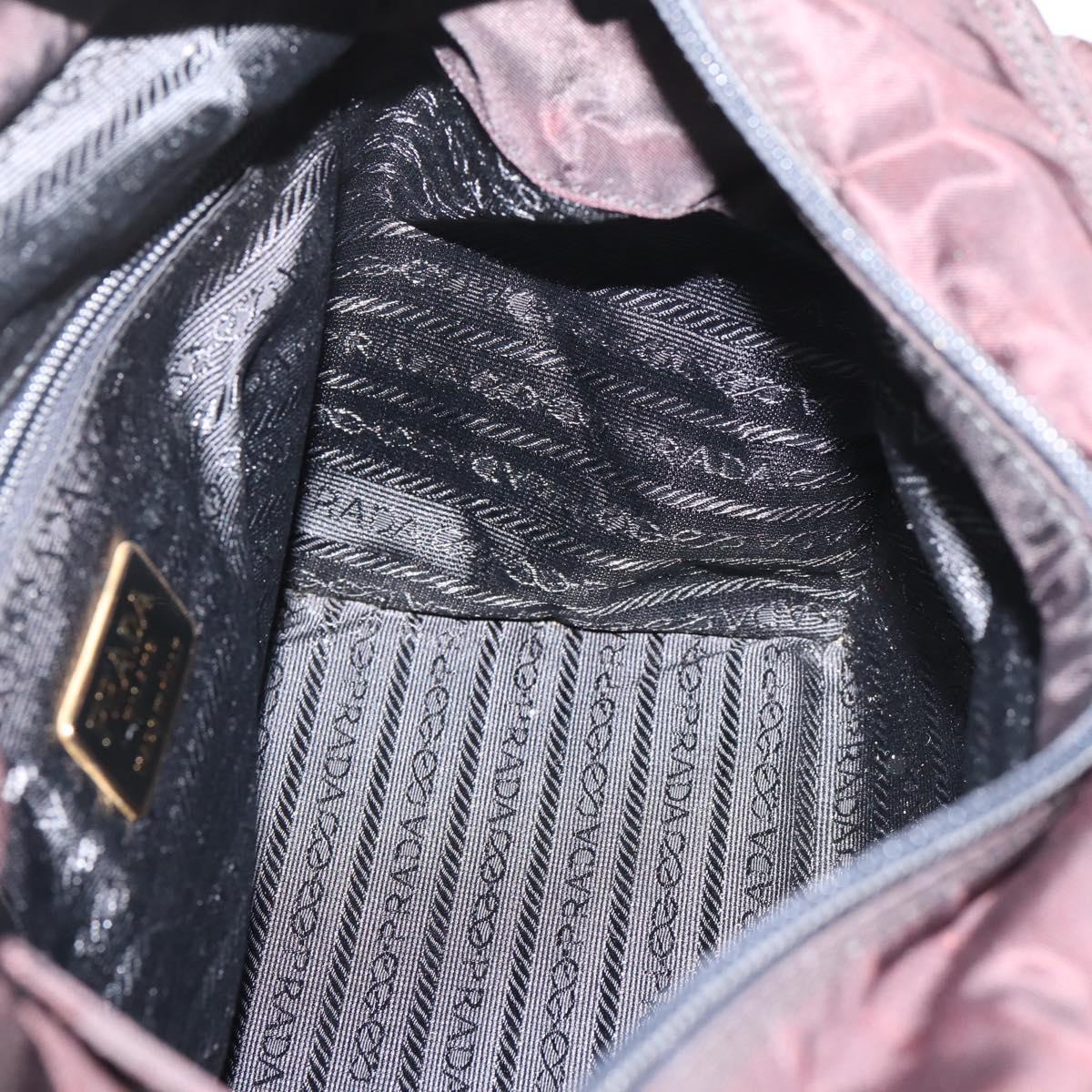 PRADA Metal Handle Hand Bag Nylon Black Auth am12838A