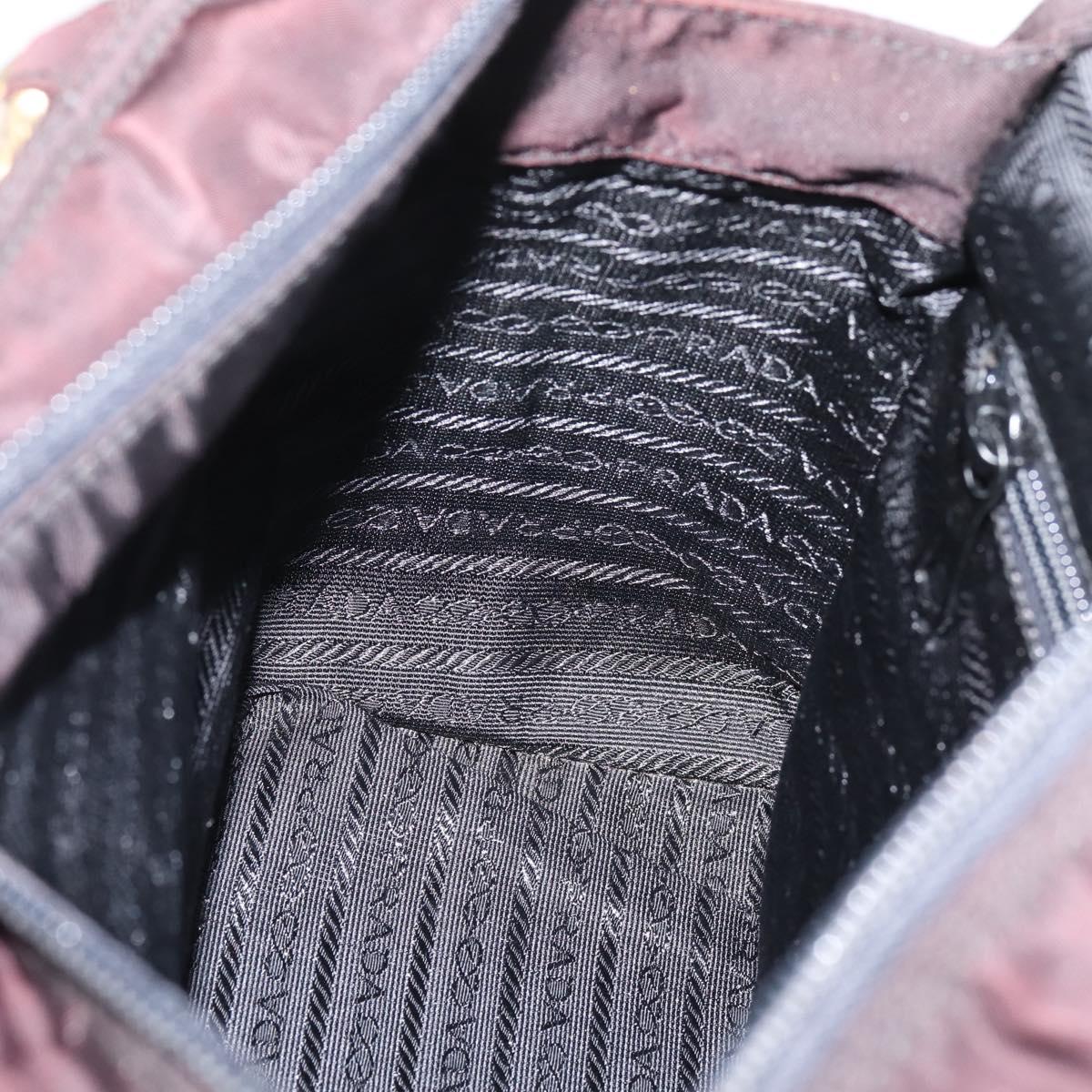 PRADA Metal Handle Hand Bag Nylon Black Auth am12838A