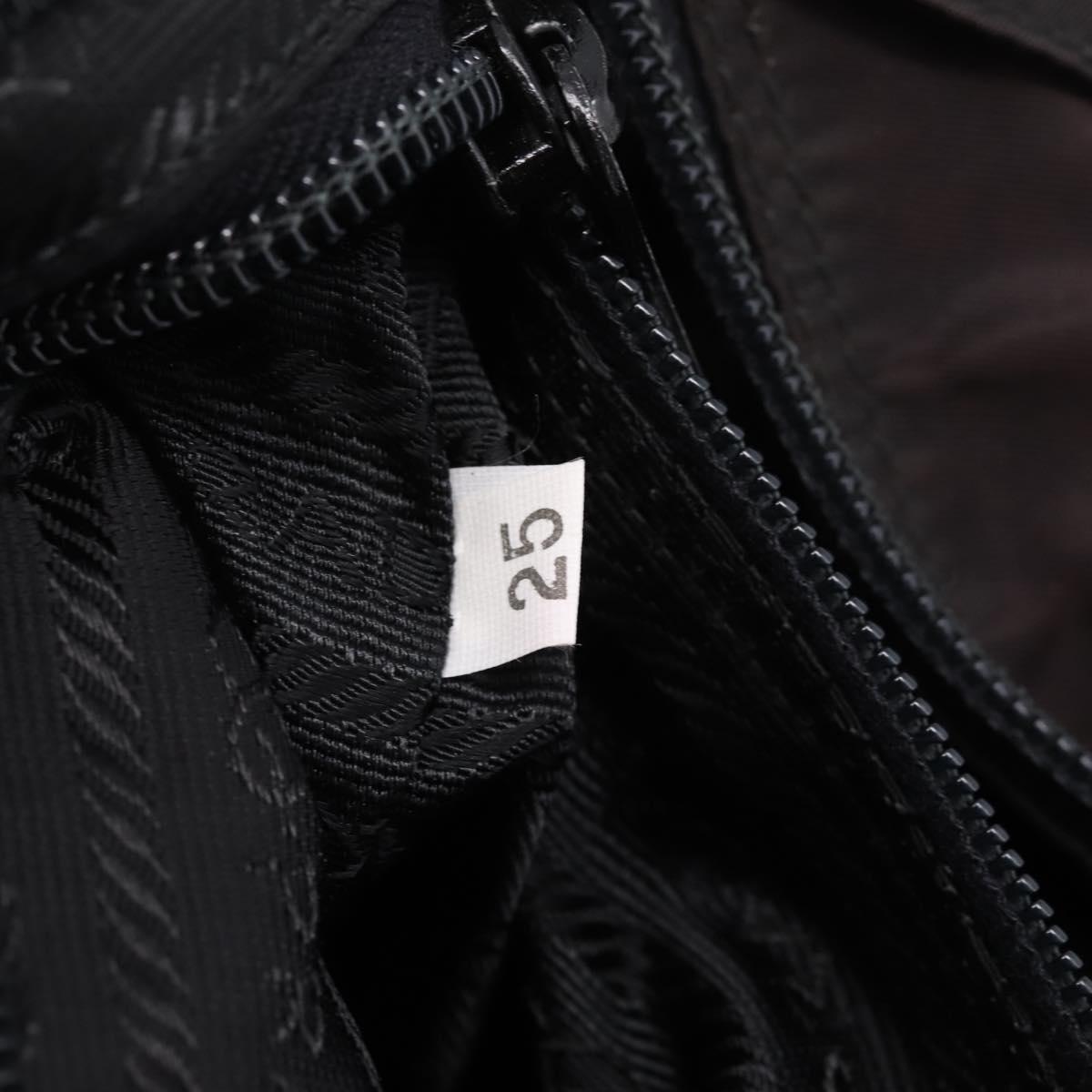 PRADA Metal Handle Hand Bag Nylon Black Auth am12838A
