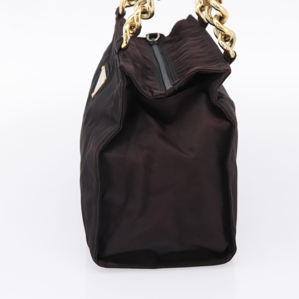PRADA Metal Handle Hand Bag Nylon Black Auth am12838A