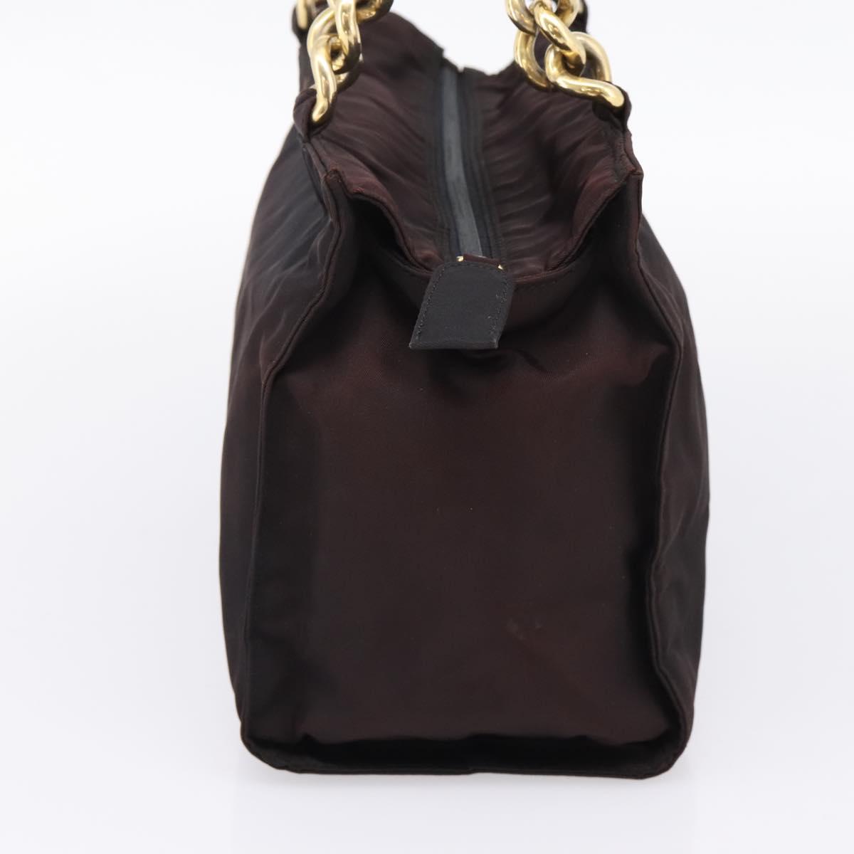 PRADA Metal Handle Hand Bag Nylon Black Auth am12838A
