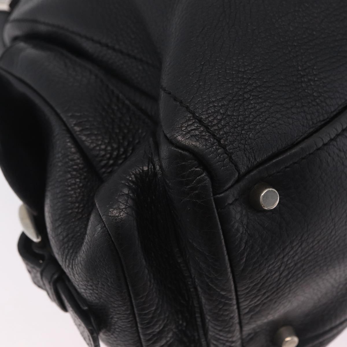 PRADA Shoulder Hand Bag Leather Black Silver Auth am12841V