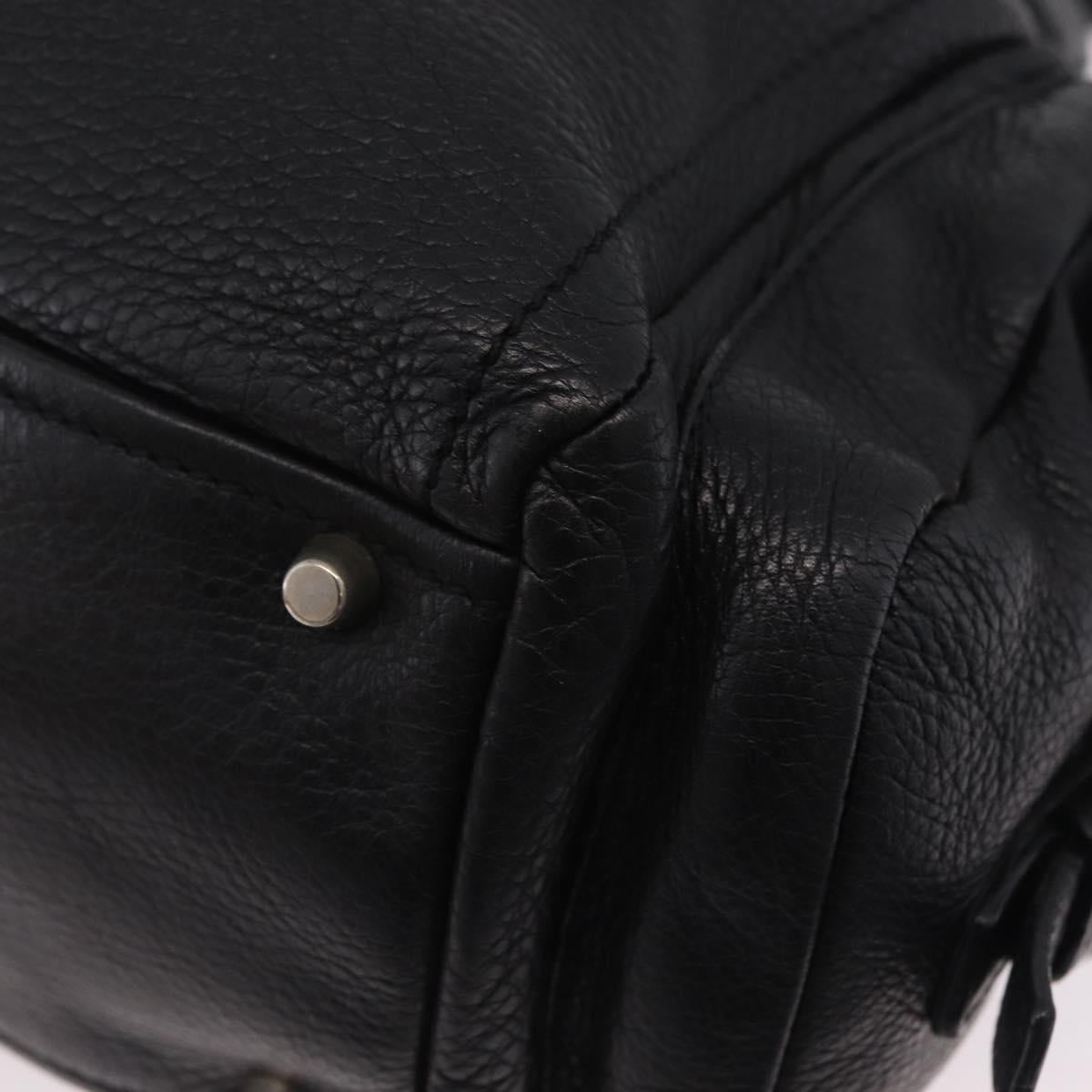 PRADA Shoulder Hand Bag Leather Black Silver Auth am12841V
