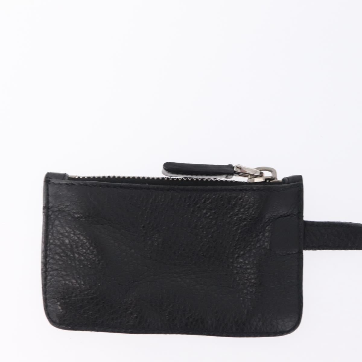 PRADA Shoulder Hand Bag Leather Black Silver Auth am12841V