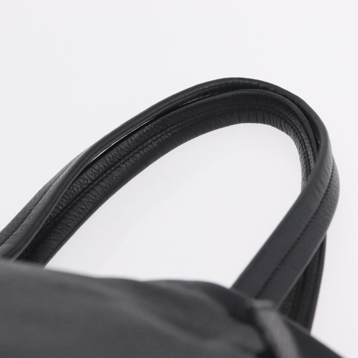 PRADA Shoulder Hand Bag Leather Black Silver Auth am12841V