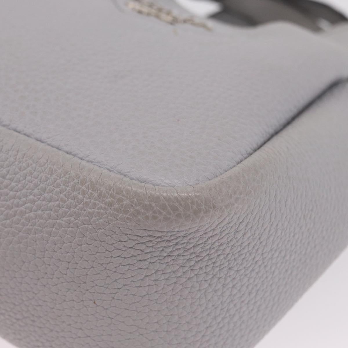 PRADA Vittelodanoy Hand Bag Leather Gray Silver Auth am12842A