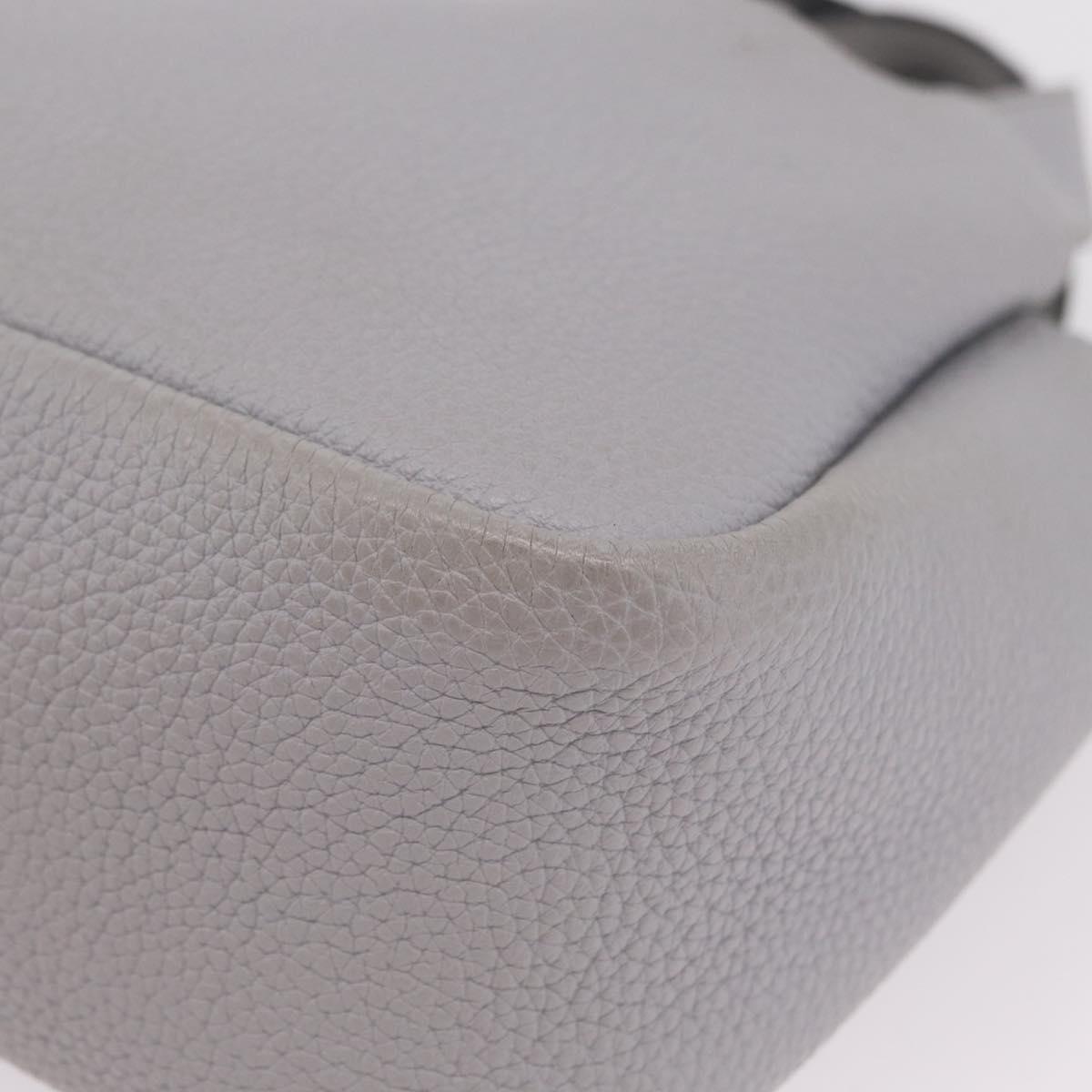 PRADA Vittelodanoy Hand Bag Leather Gray Silver Auth am12842A