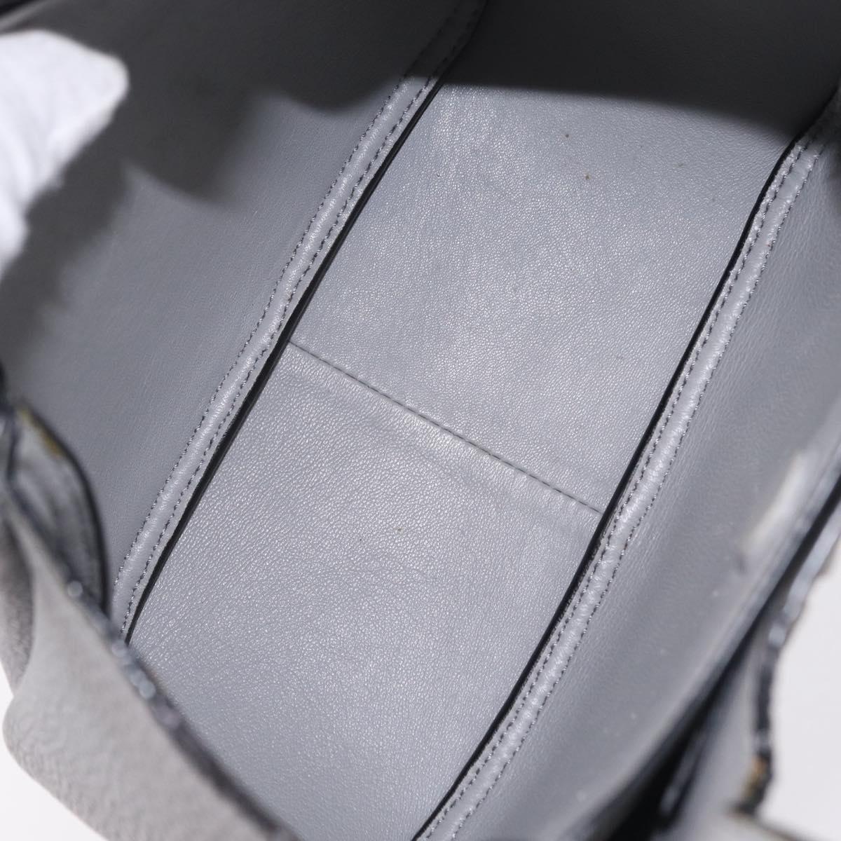 PRADA Vittelodanoy Hand Bag Leather Gray Silver Auth am12842A